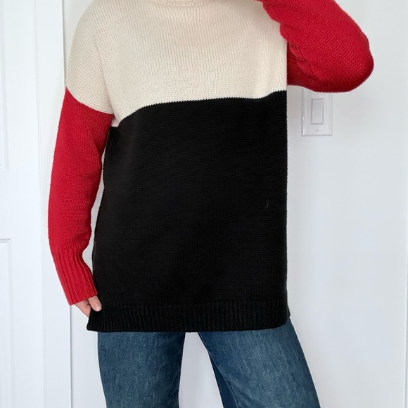 525 America Red, Black, and Cream Turtleneck Sweater - Picture 3 of 6